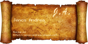 Jencs Andrea névjegykártya